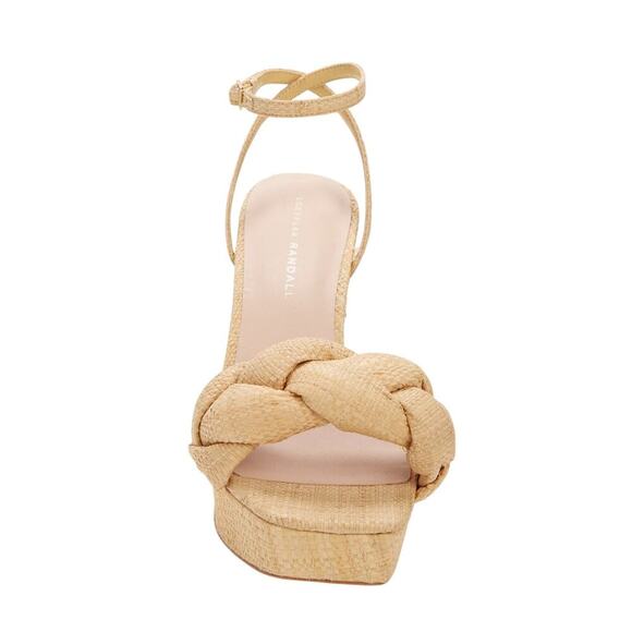 Loeffler Randall Fea braided woven platform neutral beige natural heel 7 - Picture 4 of 16